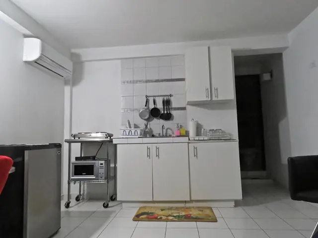 Zona de cocina de un estudio de Serenade Lodging Rooms